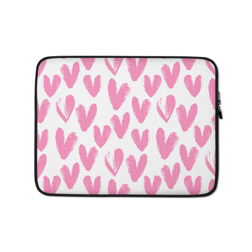 13 in Pink Heart Pattern Laptop Sleeve by Design Express