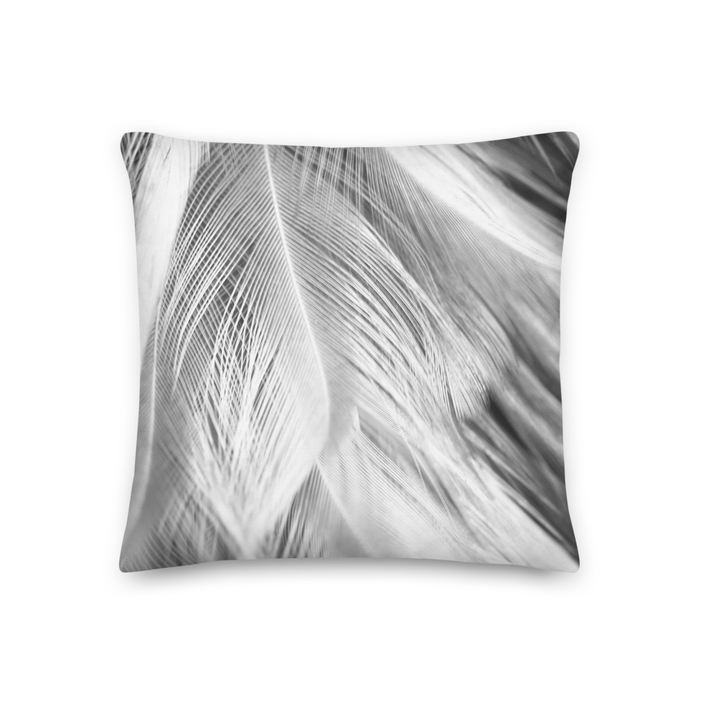 18×18 White Feathers Square Premium Pillow by Design Express