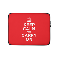 13 in Red Keep Calm and Carry On Laptop Sleeve by Design Express