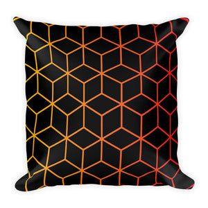Default Title Diamonds Black Orange Yellow Square Premium Pillow by Design Express
