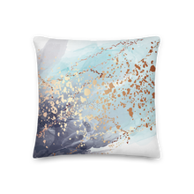 18×18 Soft Blue Gold Premium Pillow by Design Express