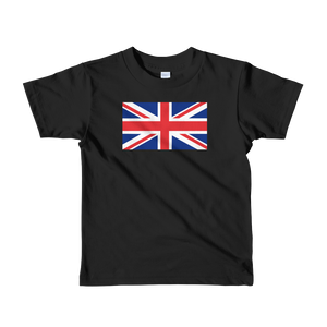 Black / 2yrs United Kingdom Flag "Solo" Short sleeve kids t-shirt by Design Express