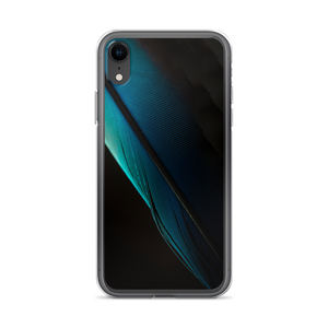 iPhone XR Blue Black Feather iPhone Case by Design Express