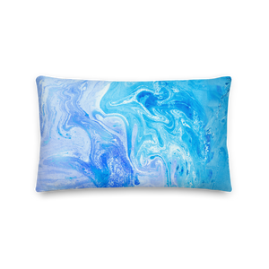 Default Title Blue Watercolor Marble Rectangle Premium Pillow by Design Express