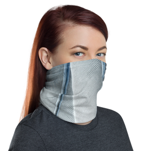 White Feathers Texture Neck Gaiter Masks by Design Express