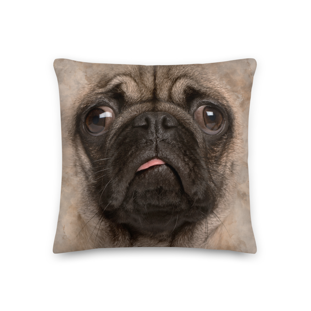 18×18 Pug Puppy Dog Premium Pillow by Design Express