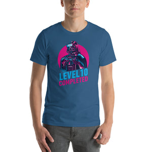 Steel Blue / S Darth Vader Level 10 Completed Short-Sleeve Unisex T-Shirt by Design Express