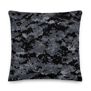 22×22 Dark Grey Digital Camouflage Premium Pillow by Design Express