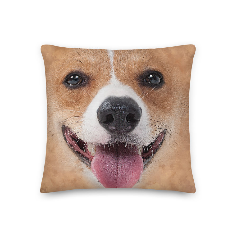 18×18 Corgi Dog Premium Pillow by Design Express