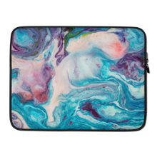 15 in Blue Multicolor Marble Laptop Sleeve by Design Express