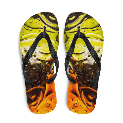 Abstract 02 Orange Lime Flip-Flops by Design Express