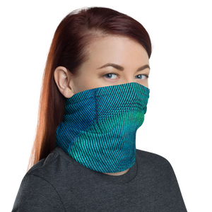 Green Blue Peacock Neck Gaiter Masks by Design Express