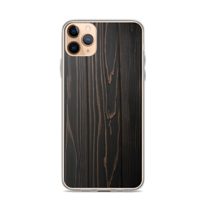 iPhone 11 Pro Max Black Wood Print iPhone Case by Design Express