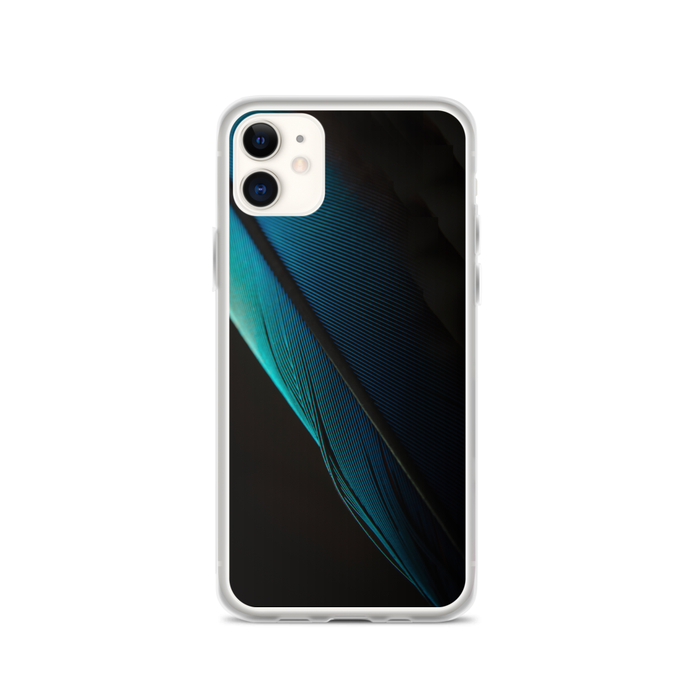 iPhone 11 Blue Black Feather iPhone Case by Design Express