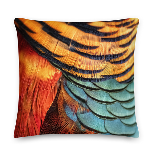 22×22 Golden Pheasant Square Premium Pillow by Design Express