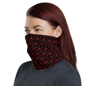 Diamond Red Black Pattern Neck Gaiter Masks by Design Express
