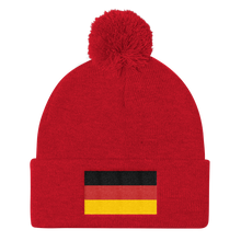 Red Germany Flag Pom Pom Knit Cap by Design Express