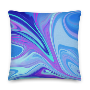 22×22 Purple Blue Watercolor Premium Pillow by Design Express