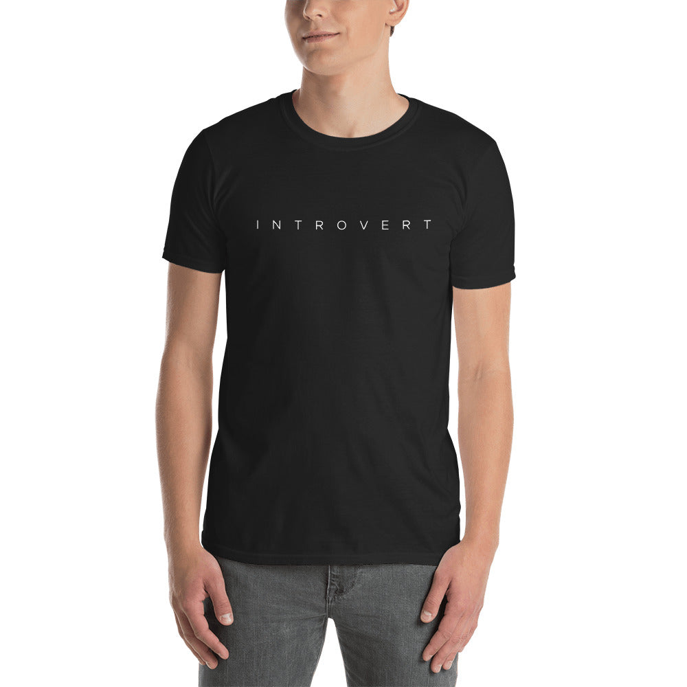 Black / S Introvert Unisex T-Shirt by Design Express