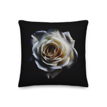 18×18 White Rose on Black Premium Pillow by Design Express