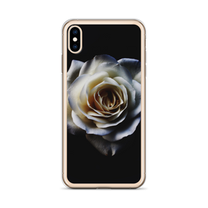 White Rose on Black iPhone Case by Design Express