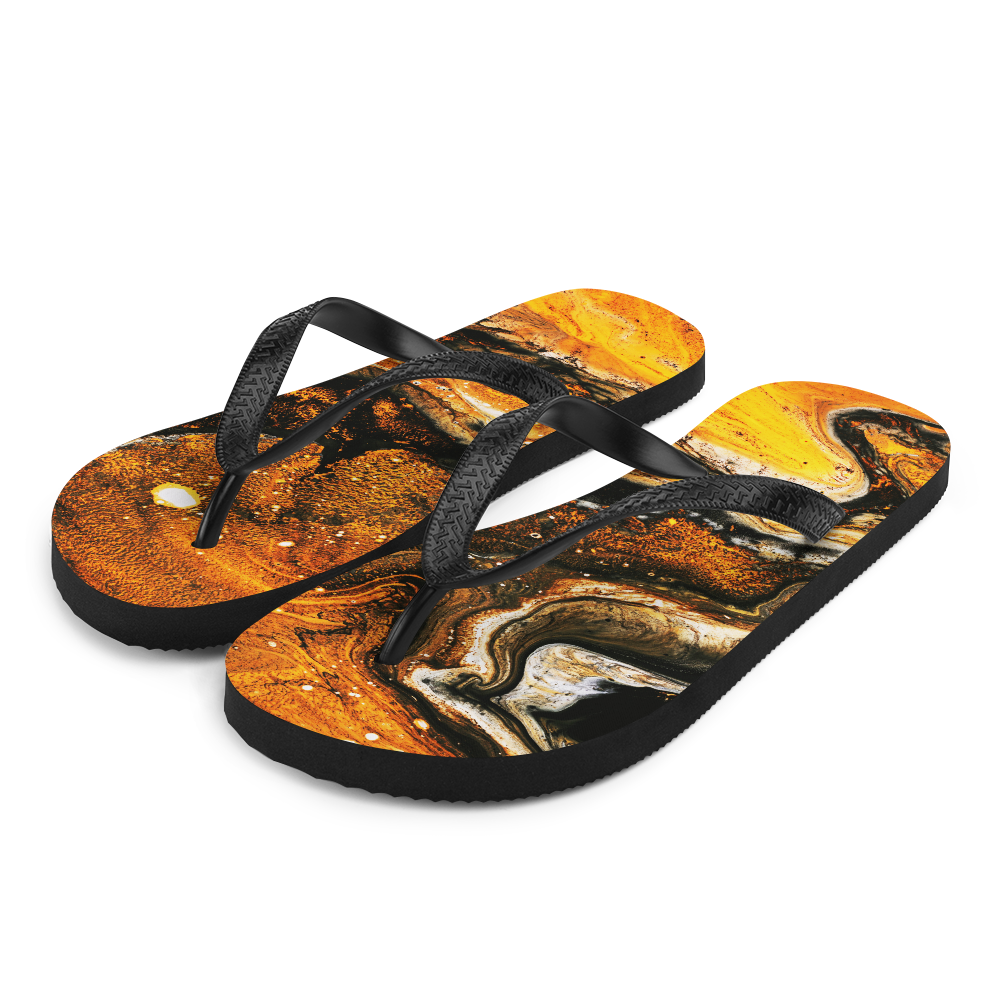 S Yellow Orange Abstract Flip-Flops by Design Express