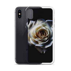 White Rose on Black iPhone Case by Design Express