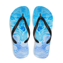 Blue Watercolor Marble Flip-Flops by Design Express