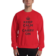 Red / S Keep Calm and Carry On (Black) Unisex Sweatshirt by Design Express