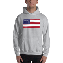 Sport Grey / S United States Flag "Solo" Hooded Sweatshirt by Design Express