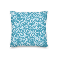 18×18 Teal Leopard Print Premium Pillow by Design Express