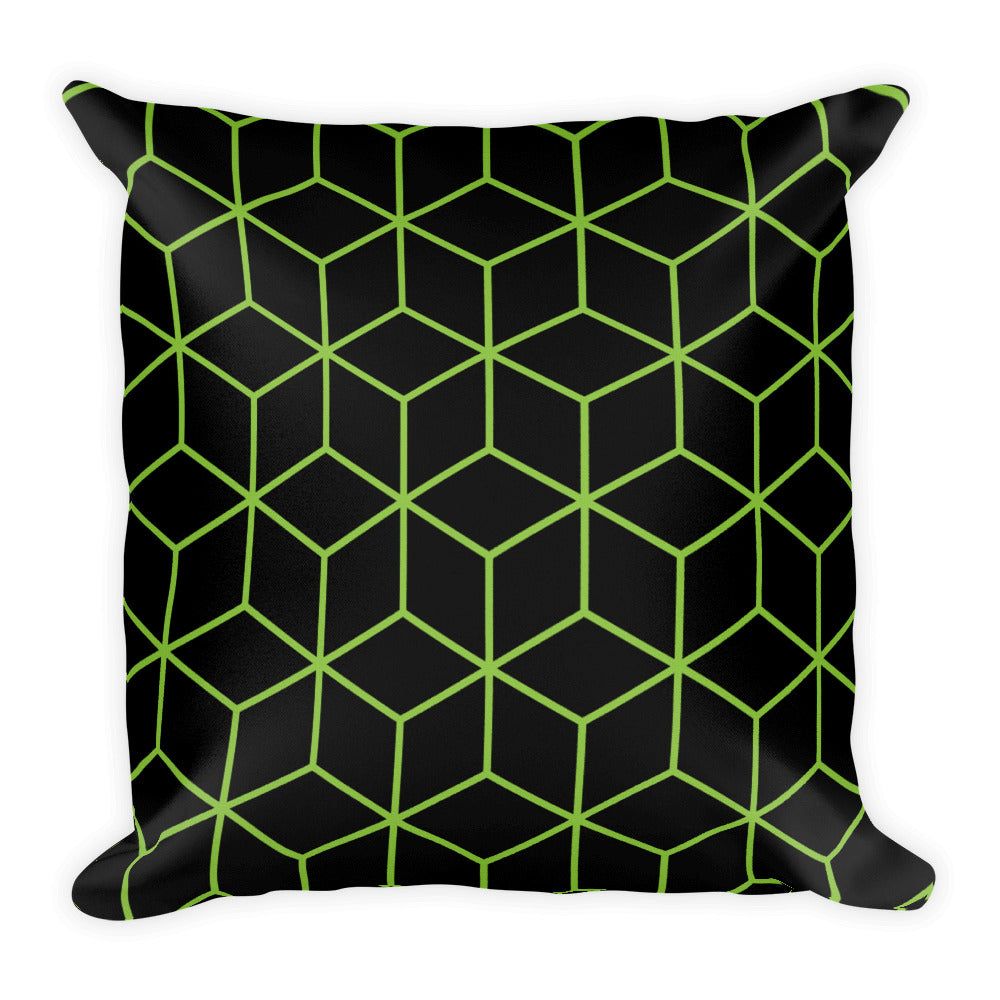 Default Title Diamonds Black Green Square Premium Pillow by Design Express