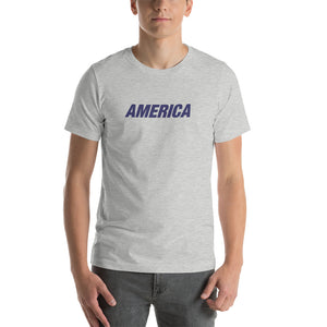 Athletic Heather / S America "Star & Stripes" Back Short-Sleeve Unisex T-Shirt by Design Express