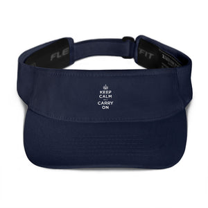 Navy Keep Calm and Carry On (White) Visor by Design Express