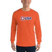 Orange / S USA "Rosette" Long Sleeve T-Shirt by Design Express