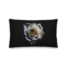 White Rose on Black Premium Pillow by Design Express