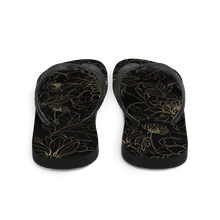 Golden Floral Flip-Flops by Design Express