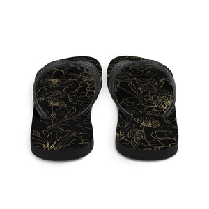 Golden Floral Flip-Flops by Design Express