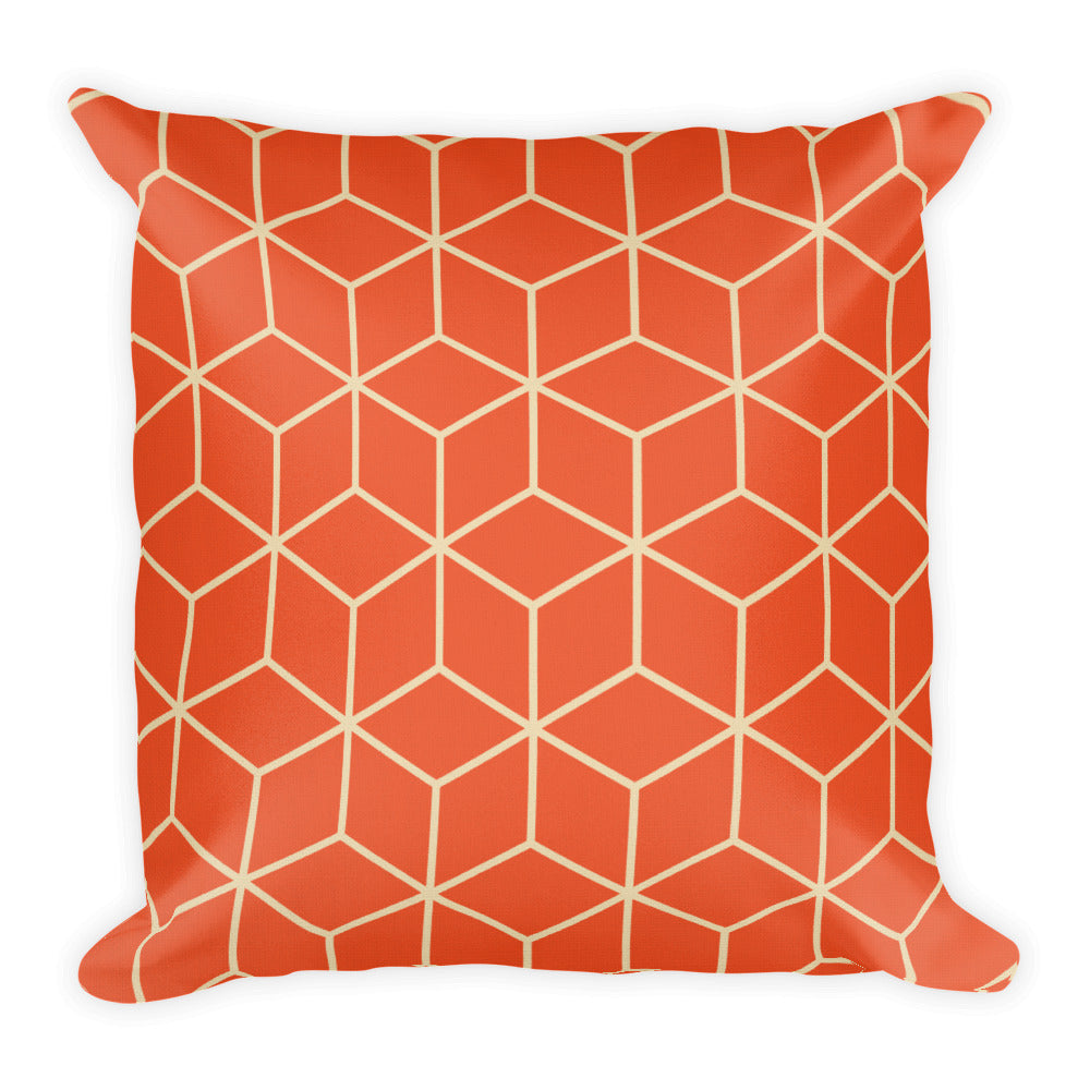 Default Title Diamonds Orange Square Premium Pillow by Design Express