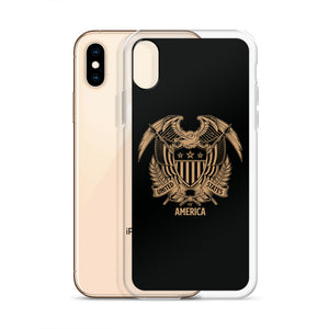 United States Of America Eagle Illustration Reverse Gold iPhone Case iPhone Cases by Design Express