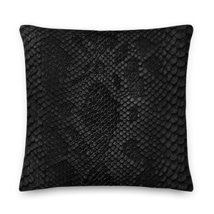 Black Snake Skin Square Premium Pillow by Design Express