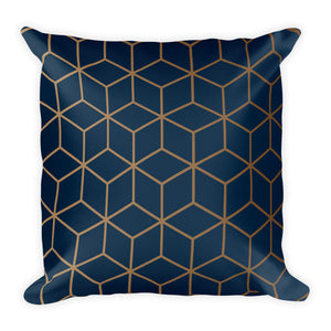 Default Title Diamonds Navy Gold Square Premium Pillow by Design Express