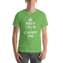 Leaf / S Keep Calm and Carry On (White) Short-Sleeve Unisex T-Shirt by Design Express