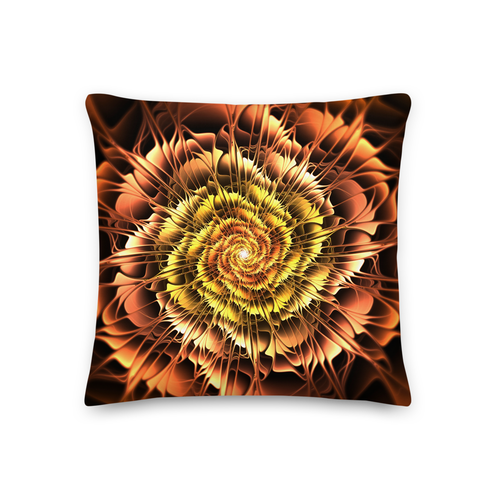 18×18 Abstract Flower 01 Square Premium Pillow by Design Express