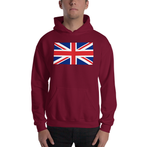 Maroon / S United Kingdom Flag "Solo" Hooded Sweatshirt by Design Express
