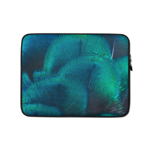 13 in Green Blue Peacock Laptop Sleeve by Design Express
