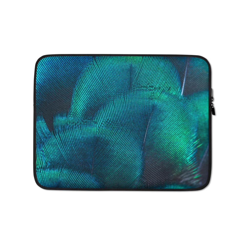 13 in Green Blue Peacock Laptop Sleeve by Design Express