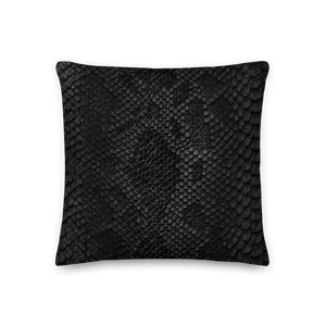 Black Snake Skin Square Premium Pillow by Design Express