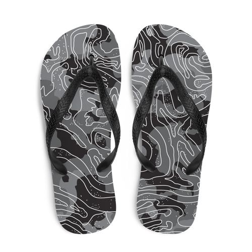 Grey Black Camoline Flip-Flops by Design Express