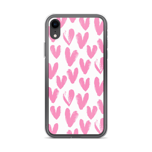 iPhone XR Pink Heart Pattern iPhone Case by Design Express